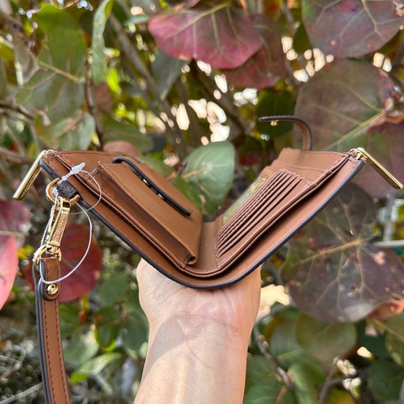 Michael Kors Jet Set Large Front Pocket Tote Bag + Double Zip Wallet MK Brown - Picture 14 of 16